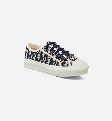 walk n dior sneaker in oblique embroidered canvas price|Dior embroidered deep blue sneaker.